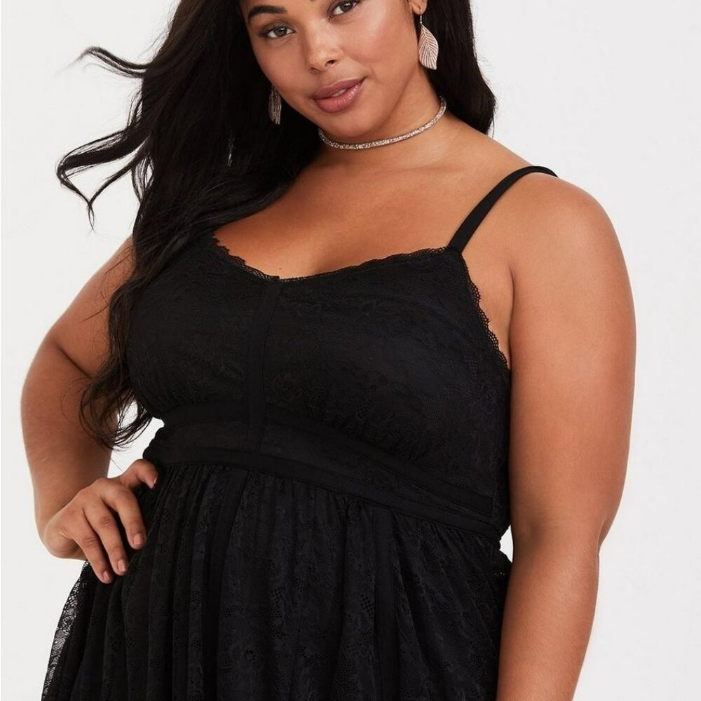 Torrid Cocktail Dress Black Lace Overlay Dress Size 12